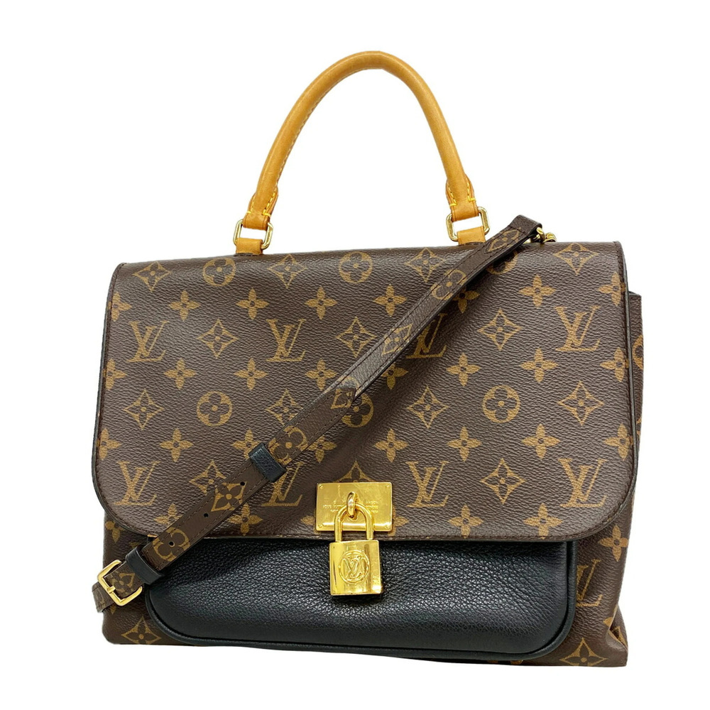 Louis Vuitton Monogram Marignan Handbag M44259 Brown 2-way Bag for Women P367...